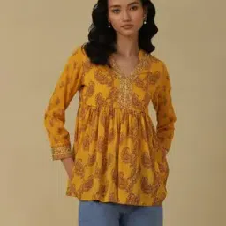 aarke ritu kumar Relaxed Fit Paisley Print Flared Kurta-picture-34