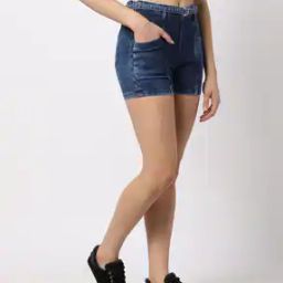 Mid-Wash Denim Shorts-image-15