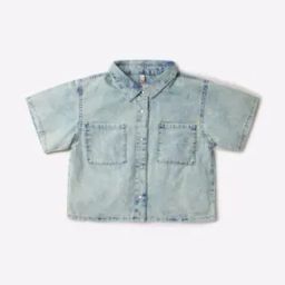Heavily Washed Shirt with Patch Pockets-picture-11