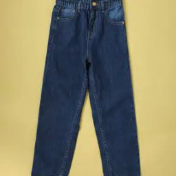 Girls Light-Wash Jeans with Paper Bag Waist-image-46