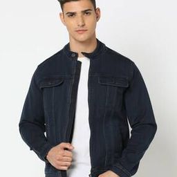 Zip-Front Slim Fit Denim Jacket-image-31