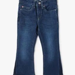 Girls Mid-Wash Flared Jeans-image-36