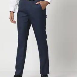 Men Slim Fit Flat-Front Trousers-image-97