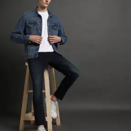 Men Lightly Washed Skinny Cropped Jeans-image-60