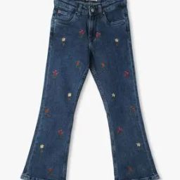 Girls Embroidered Bootcut Jeans-image-62