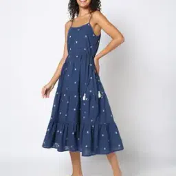 Yarn-Dyed Fit & Flare Dress-image-48