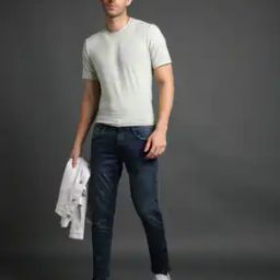 Men Light-Wash Skinny Fit Cropped Jeans-image-65