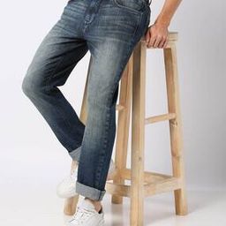 Men Heavily Washed Straight Jeans-image-68
