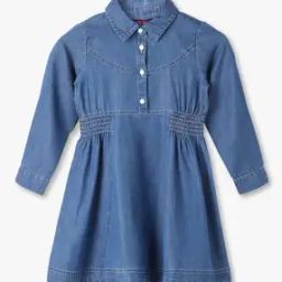 Girls A-Line Denim Dress-image-59