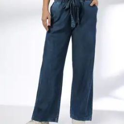 Women Relaxed Fit Jeans with Belt-image-27