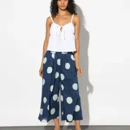 Women Polka Printed Flared Pants-picture-26