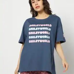 Women Typographic Print Crew-Neck T-Shirt-image-32