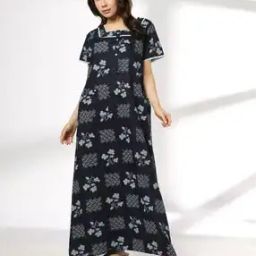 Women Printed Nightie with Insert Pocket-image-18