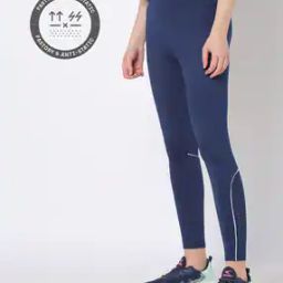 Sports Leggings with Reflective Piping-image-68