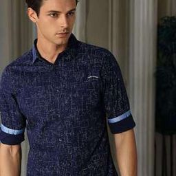 Men Printed Slim Fit Shirt with Patch Pocket-31
