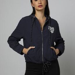 Women Printed Zip-Front Hooded Jacket-picture-1