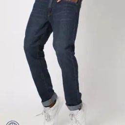 Men Light-Wash Tapered Slim Fit Jeans-image-86