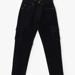 Boys Light-Wash Regular Fit Cargo Jeans-image-47