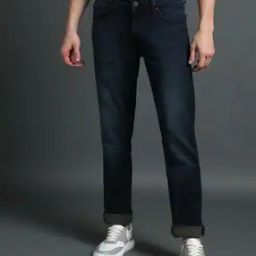 Men Lightly Washed Regular Fit Jeans-image-86