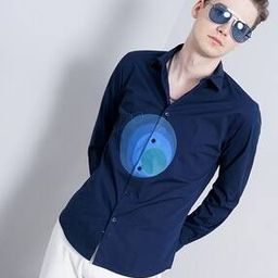 Men Placement Print Slim Fit Casual Shirt-image-70