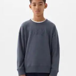 Crew-Neck Colorblock Sweatshirt with Logo Print-1
