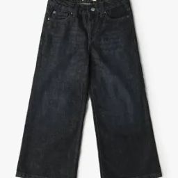 Girls Light-Wash Wide Leg Jeans-image-12