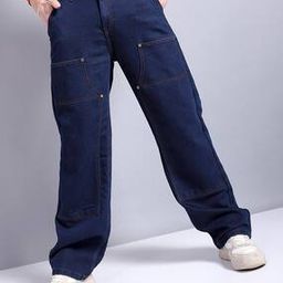 Men Lightly Washed Baggy Fit Jeans-image-31
