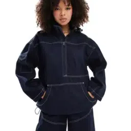 Women Water Repellent Pull-Over Denim Jacket-picture-38