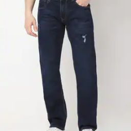 Men Lightly Washed Distressed Relaxed Jeans-picture-20