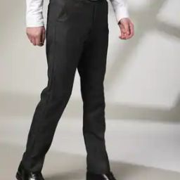 Men Slim Fit Flat-Front Trousers-picture-39