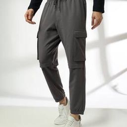 Men Mid-Rise Cargo Joggers with Easticated Drawstring Waist-26