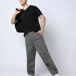 Men Relaxed Fit Flat-Front Trousers-image-87