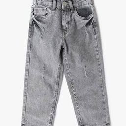 Boys Heavily Washed Relaxed Fit Jeans-image-91