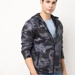Camouflage Print Slim Fit Hooded Jacket-picture-23