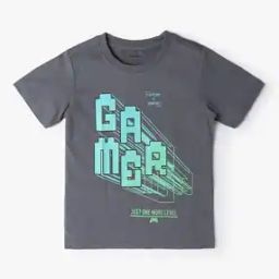 Boys Core Typographic Print Relaxed Fit Round-Neck T-Shirt-image-96