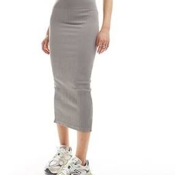 Women Ribbed Midi Pencil Skirt-image-94
