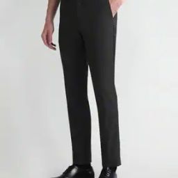 Men Slim Fit Flat-Front Trousers-image-70