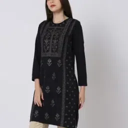 Foil Print Straight Kurta-image-99