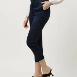 Slim Fit Crop Flat-Front Trousers-image-33
