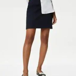 Front-Pleated Mini A-Line Skirt-image-81