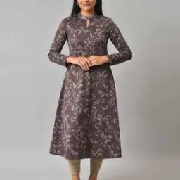 Leaf Print Cutout Flared Dress-picture-7