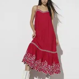 Strappy Embroidered Maxi Dress-image-5