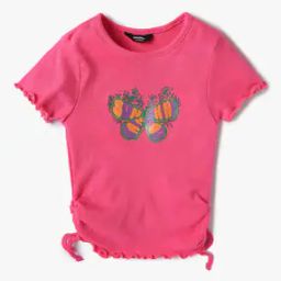 Girls Printed Relaxed Fit Crew-Neck T-Shirt-image-45