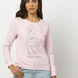 Cartoon Print Round-Neck Sweatshirt-image-87