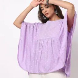 Embroidered Top with Kaftan Sleeves-image-64