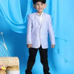Boys Floral Print Blazer with Welt Pockets-image-53