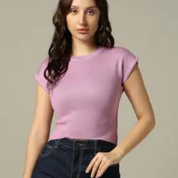 Women Ribbed Regular Fit Crop Top-image-70
