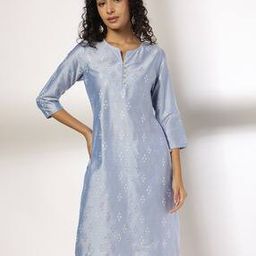 Women Geometric Woven Straight Kurta-image-50