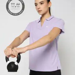 Women Johny Logo Print Regular Fit Polo T-Shirt-25