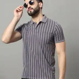 Men Striped Regular Fit Polo T-Shirt-picture-1